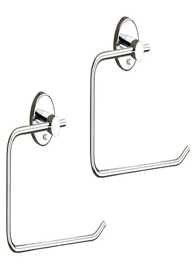KC Stainless Steel Towel Ring for Bathroom/Wash Basin/Napkin-Towel Hanger/Bathroom Accessories Set of 2 (L-Shape) - Image 1